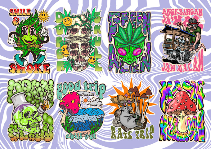 make trippy psychedelic and vintage illustration for tshirt