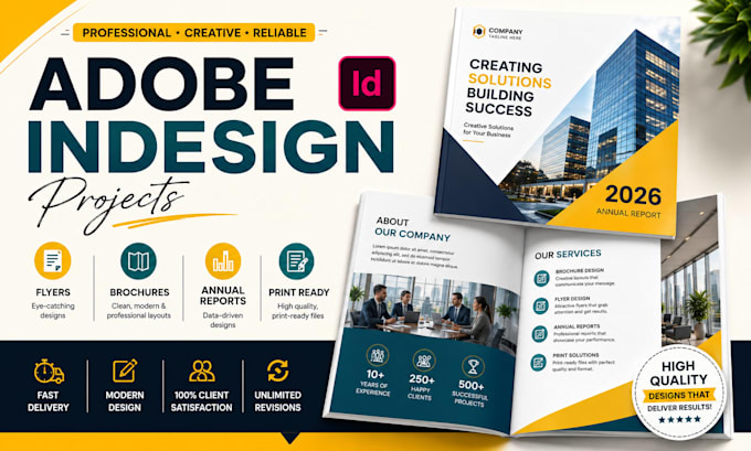 adobe indesign task trifold brochure, flyer, company brochure design