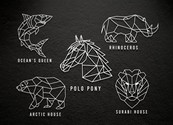 design polygonal geometric lines logo for you