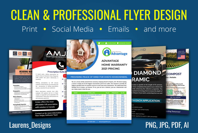 I will design a clean professional flyer
