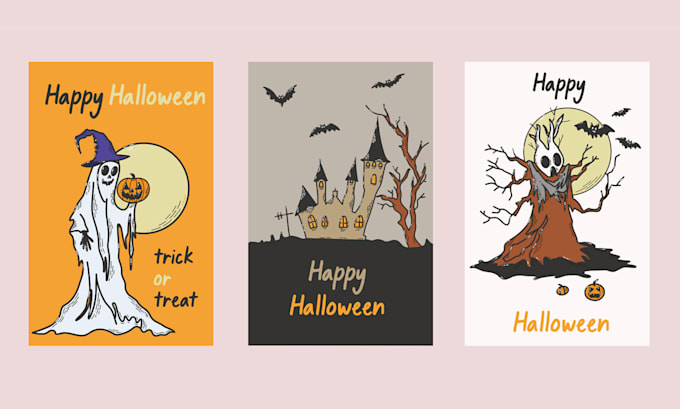 illustrate magic greeting card or postcard design