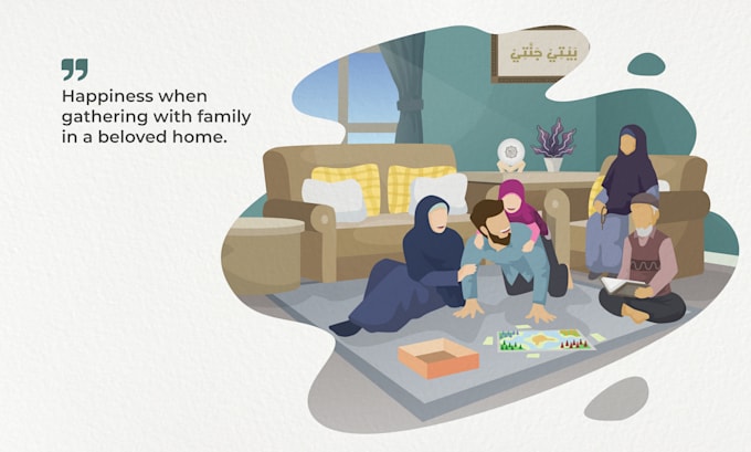 make muslim flat illustration and islamic graphic