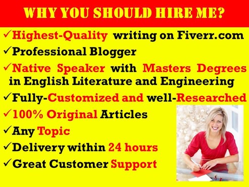 write a fully customized high quality 100 to 500 word blog post or article under 24 hours with unlimited free editing