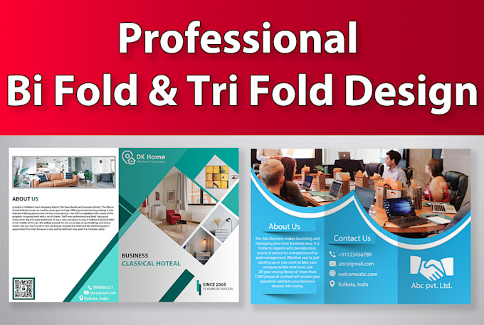 design trifold and bifold brochure, flyer