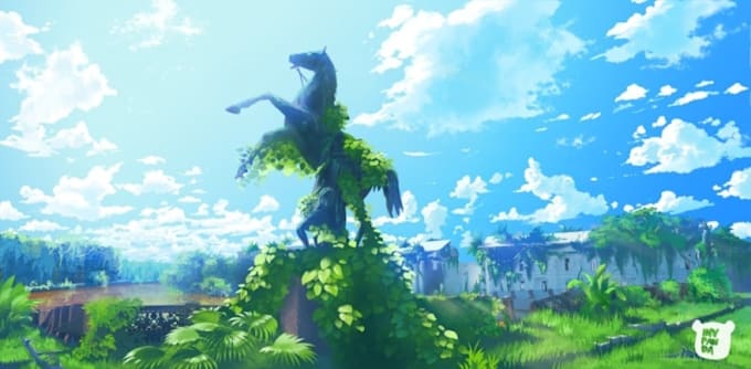 draw anime or traditional style backgrounds for you no ai