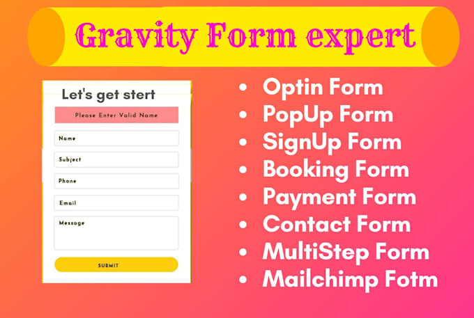 create any advance custom gravity forms with attractive design
