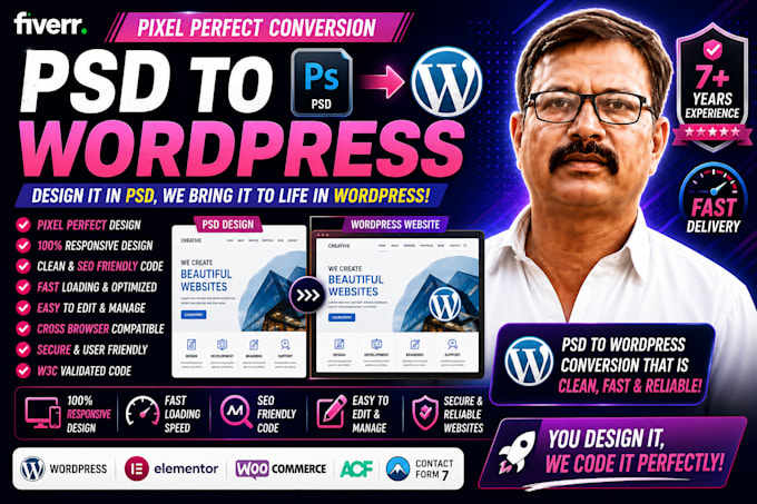 convert PSD to ai powered responsive website