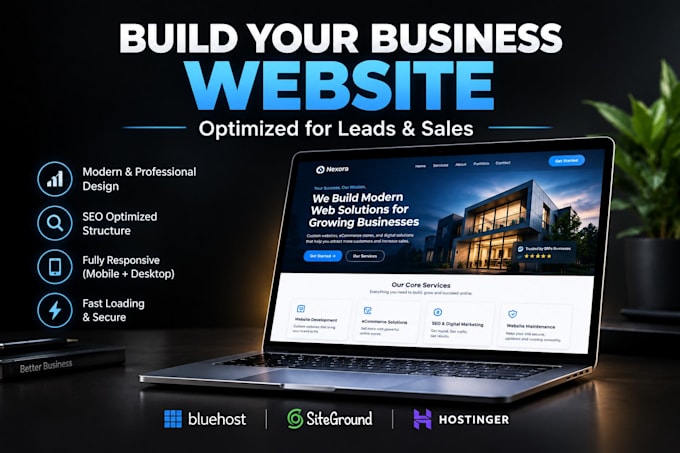 design wordpress website on bluehost, siteground, hostinger