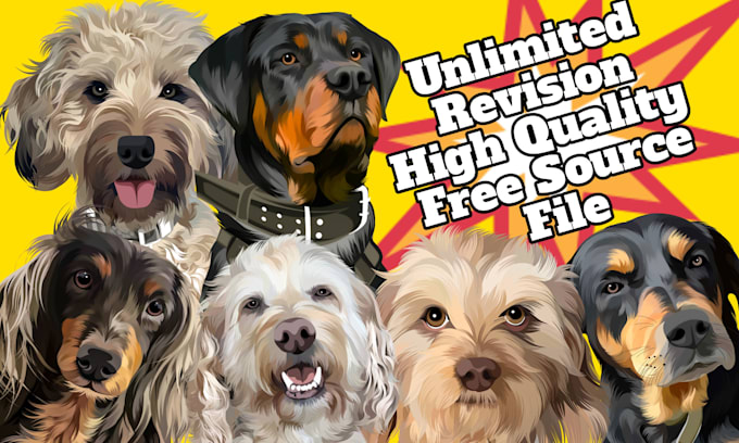 draw your pet into vector cartoon