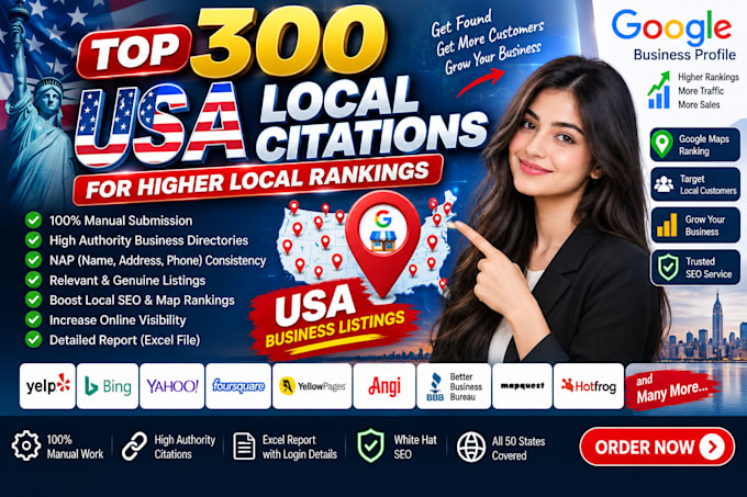submit your website to 300 USA local citations