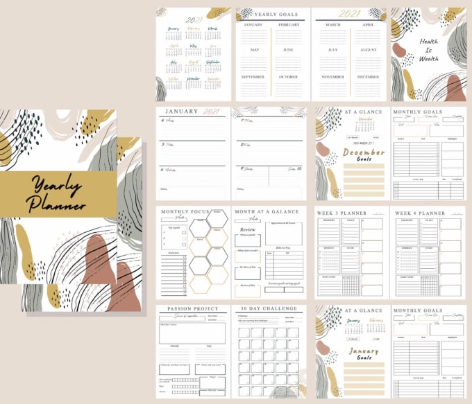 Design a unique full planner, journal or calendar for you by ...