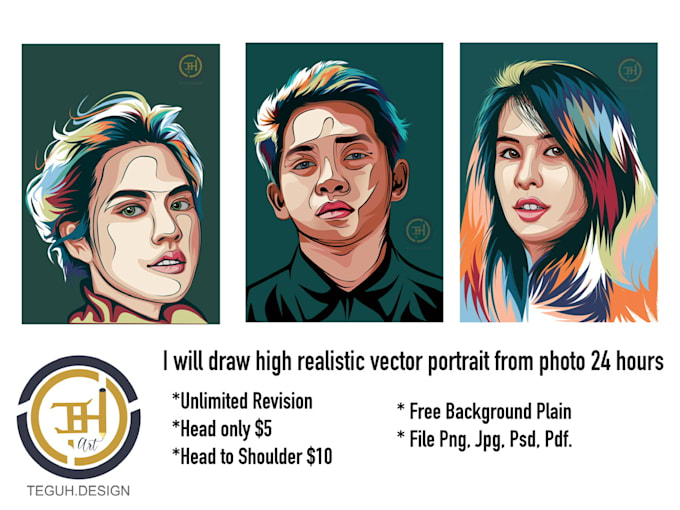 draw colorful pop art for your photo in 24 hours
