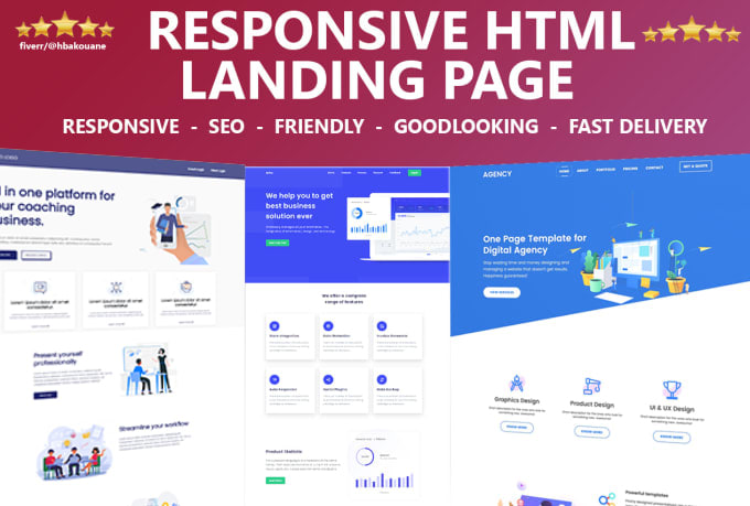 Code a professional landing page in 24hours with html css bootstrap by ...