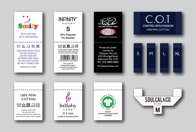 design clothing labels, neck and care labels