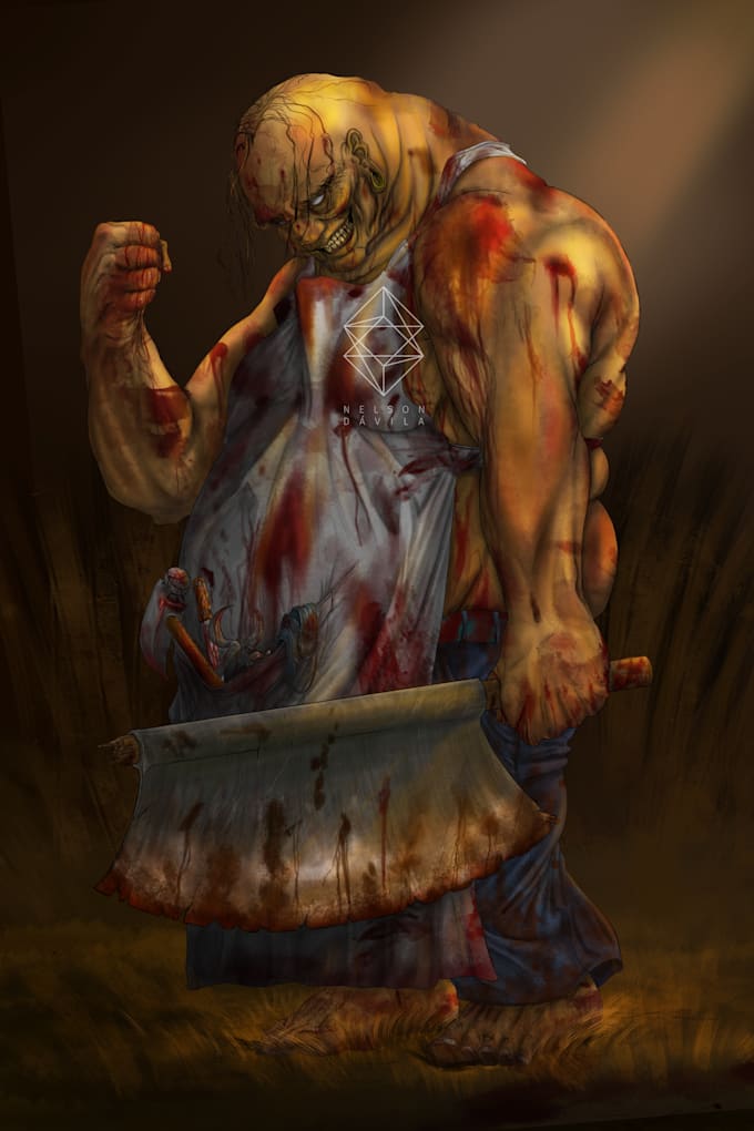 do for you a dark or gory drawing illustration