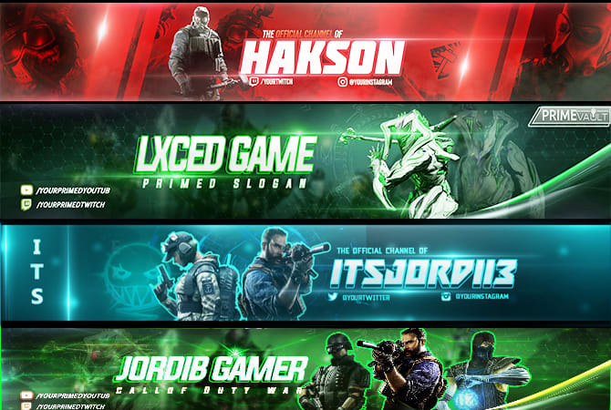 Design youtub and twitch gaming banner in 16 hours by Madibut | Fiverr