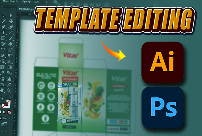 edit adobe illustrator ai or photoshop psd template