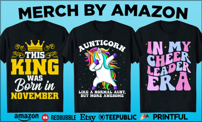 Erstellen Sie ein trendiges T Shirt Design fur Merch von Amazon