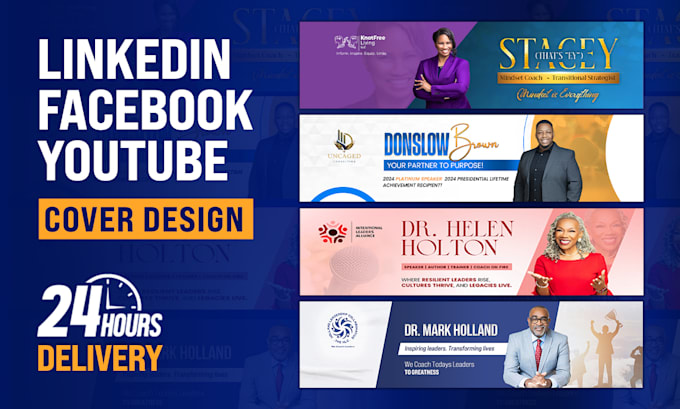 design premium linkedin banner, facebook , youtube cover in 24 hours