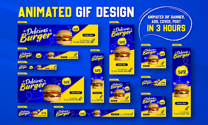 create animated gif banner ads for google adwords in 3 hours