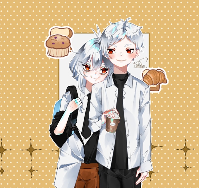 draw couple anime art style