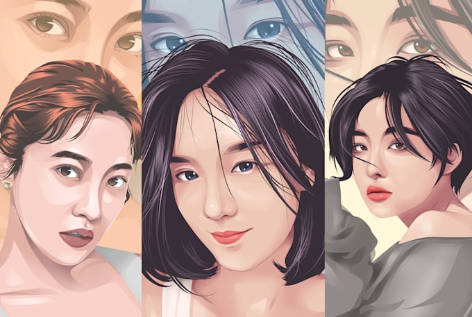 draw a realistic vector cartoon portrait from your photo quickly
