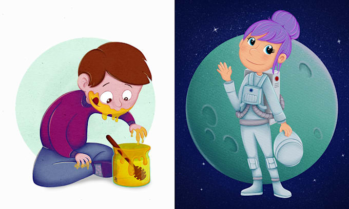 design characters, animals, and childrens illustrations