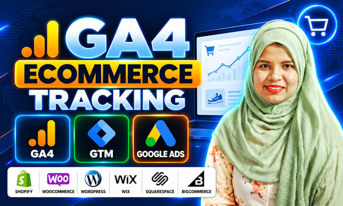 setup google analytics ga4 ecommerce tracking for shopify, woocommerce