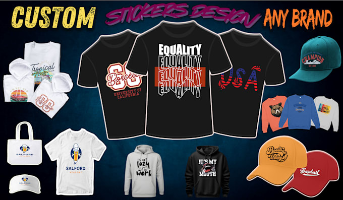 design a custom vinyl,dtf and sublimation stickers of your logo or print tshirt