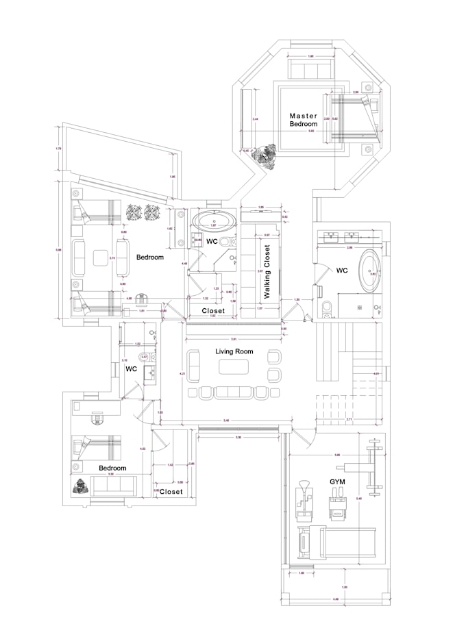 create architectural 2d and 3d floor plan, section, etc