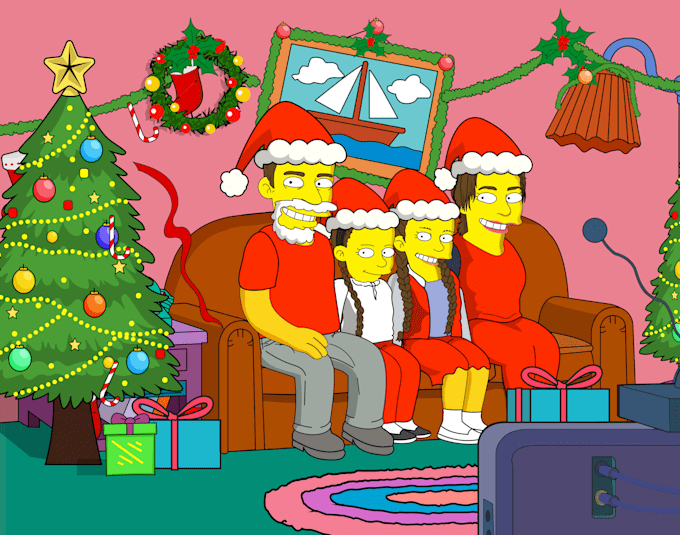 draw couple or family yellow cartoon characters in 24 hours