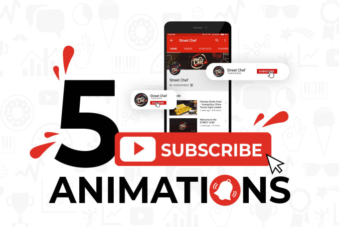 create youtube subscribe button animation intro for your channel