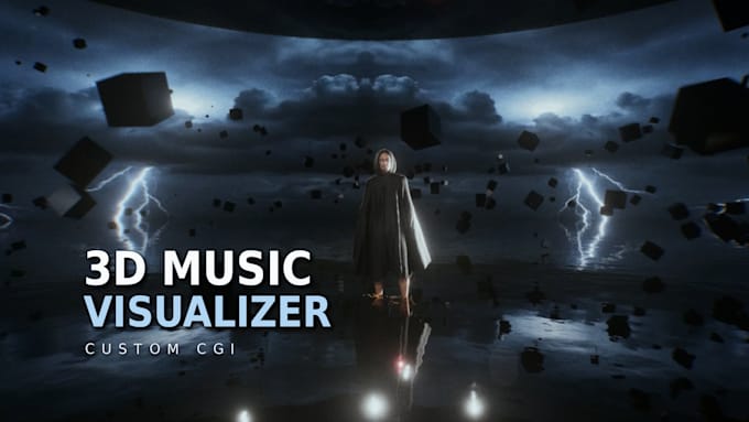 create a custom cinematic 3d music visualizer for your song