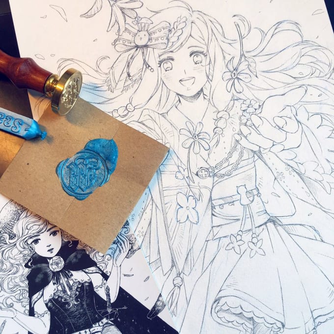 Create beautiful anime sketch by Veleries | Fiverr