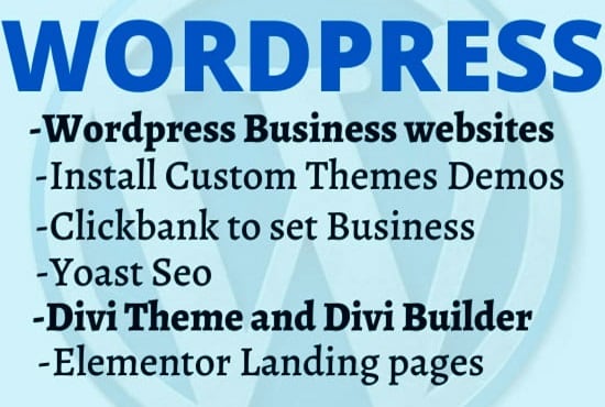 design and build wordpress business website, portfolio website, clickbank blogs