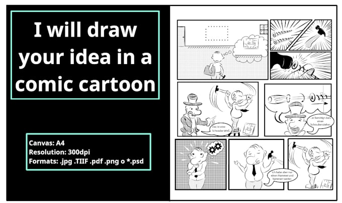 draw your idea in a comic cartoon