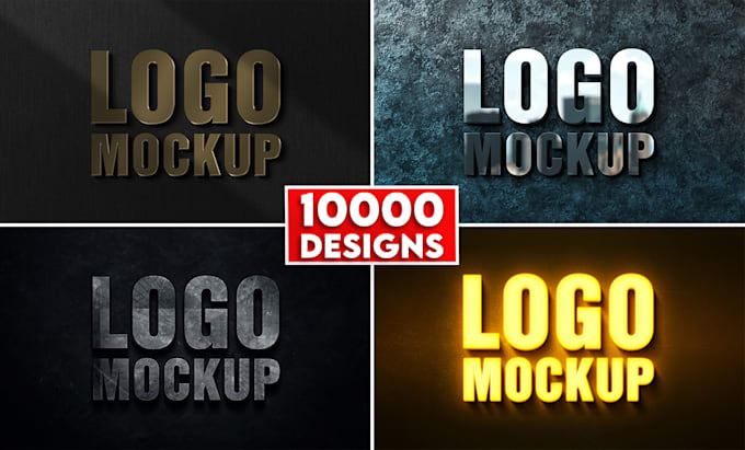 do 10,000 professional logo mockup designs for stunning and premium branding