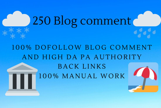 250 blog comments backlinks high seo service rank on google