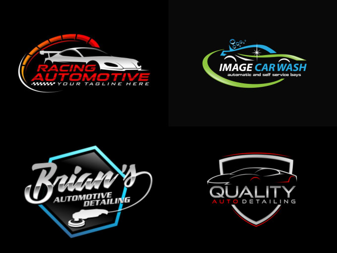 design auto detailing, racing and car wash logo