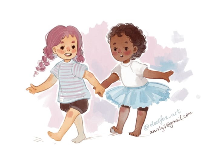 Draw An Illustration For A Childrens Book Or Magazine By Deerfoxart Sample text from goat, dog, and cow goat, dog and cow were great friends. childrens book or magazine by deerfoxart