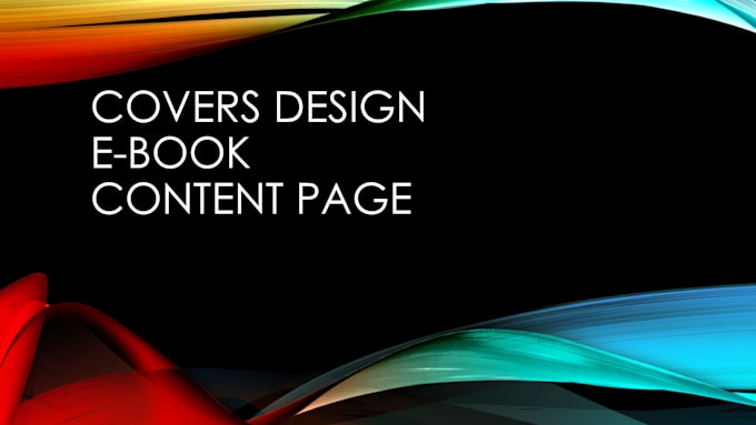 Make an appealing and attractive cover page for your book by ...