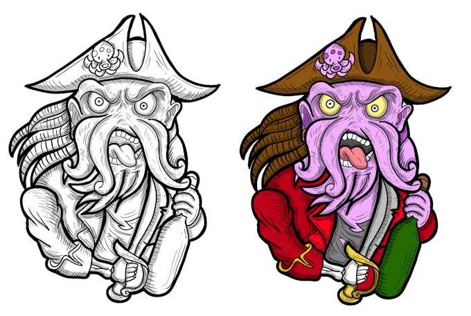 draw digital line art illustration just in 24 hours