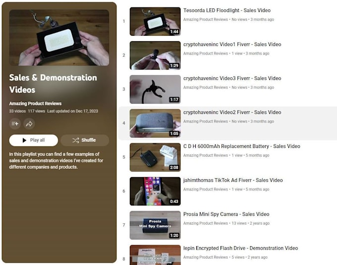 create a sales, demonstration or unboxing video of your product