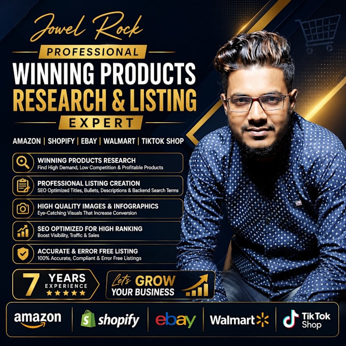 do product research and listing on walmart and all ecommerce platforms