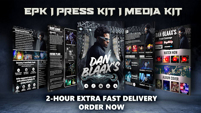 design one sheet, media kit, epk with clickable links