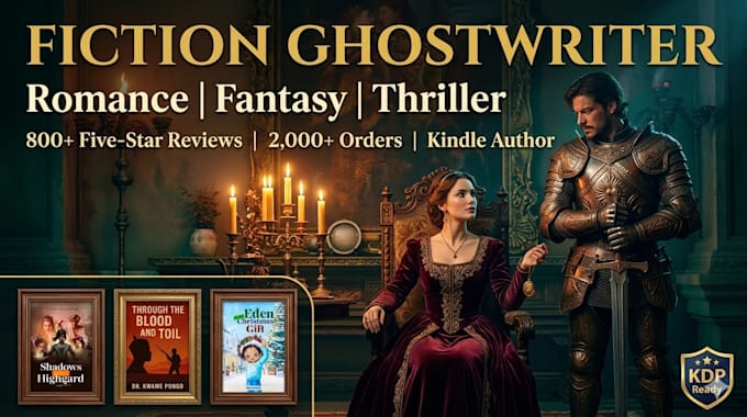 ghostwrite your romance, fantasy, or thriller novel