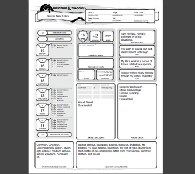 Create A Dungeons And Dragons 5e Character Sheet By Liam Tuff Fiverr Create A Dungeons And Dragons 5e Character Sheet By Liam Tuff Fiverr