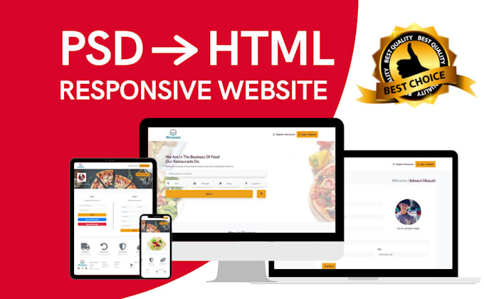 convert responsive psd to html website using bootstrap