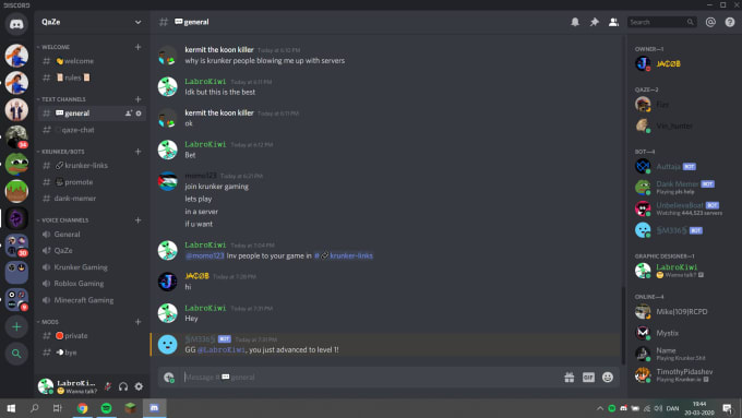 Make You A Professional Discord Server With Bots By Sofus1