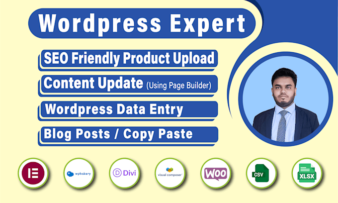 do wordpress data entry and product listing